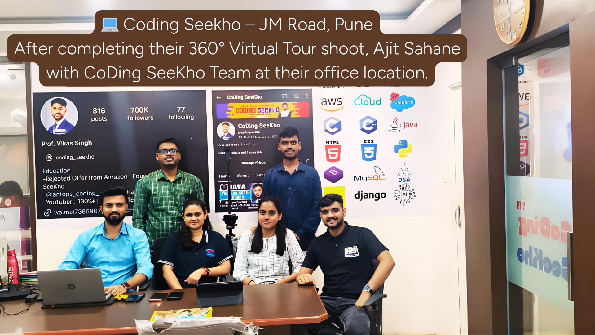 Ajit Sahane with CoDing SeeKho Team at JM Road Pune